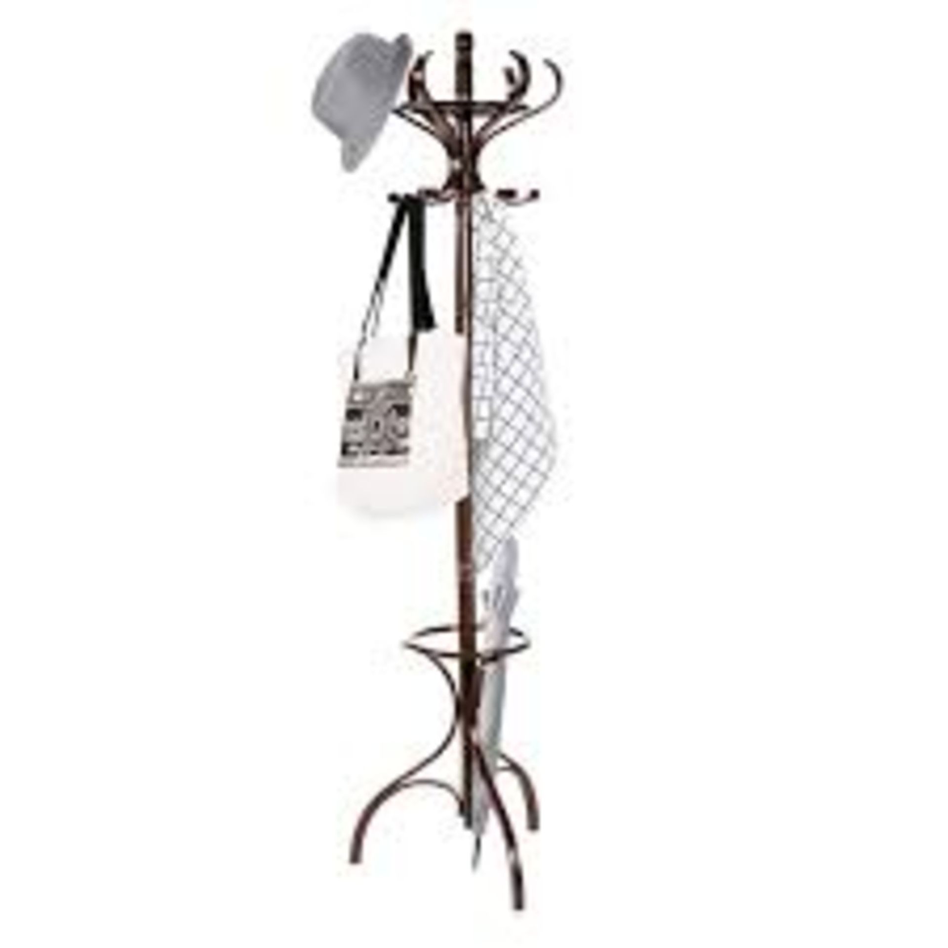 CASART. Floor Standing Hat Coat Scarf Stand Hanger with 12 Hooks. - R13a.7.