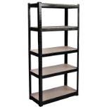 Home Vida 5 Tier Shelf Black Heavy Duty Shelving Unit - ER48