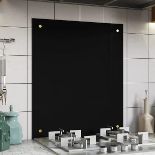 BELOFAY 60x60cm Black Tempered Glass Splashback for Kitchen 6mm Toughened Glass - ER48