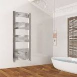 Simple Bathroom Chrome 1600x500mm Vertical Curved Towel radiator - ER45E