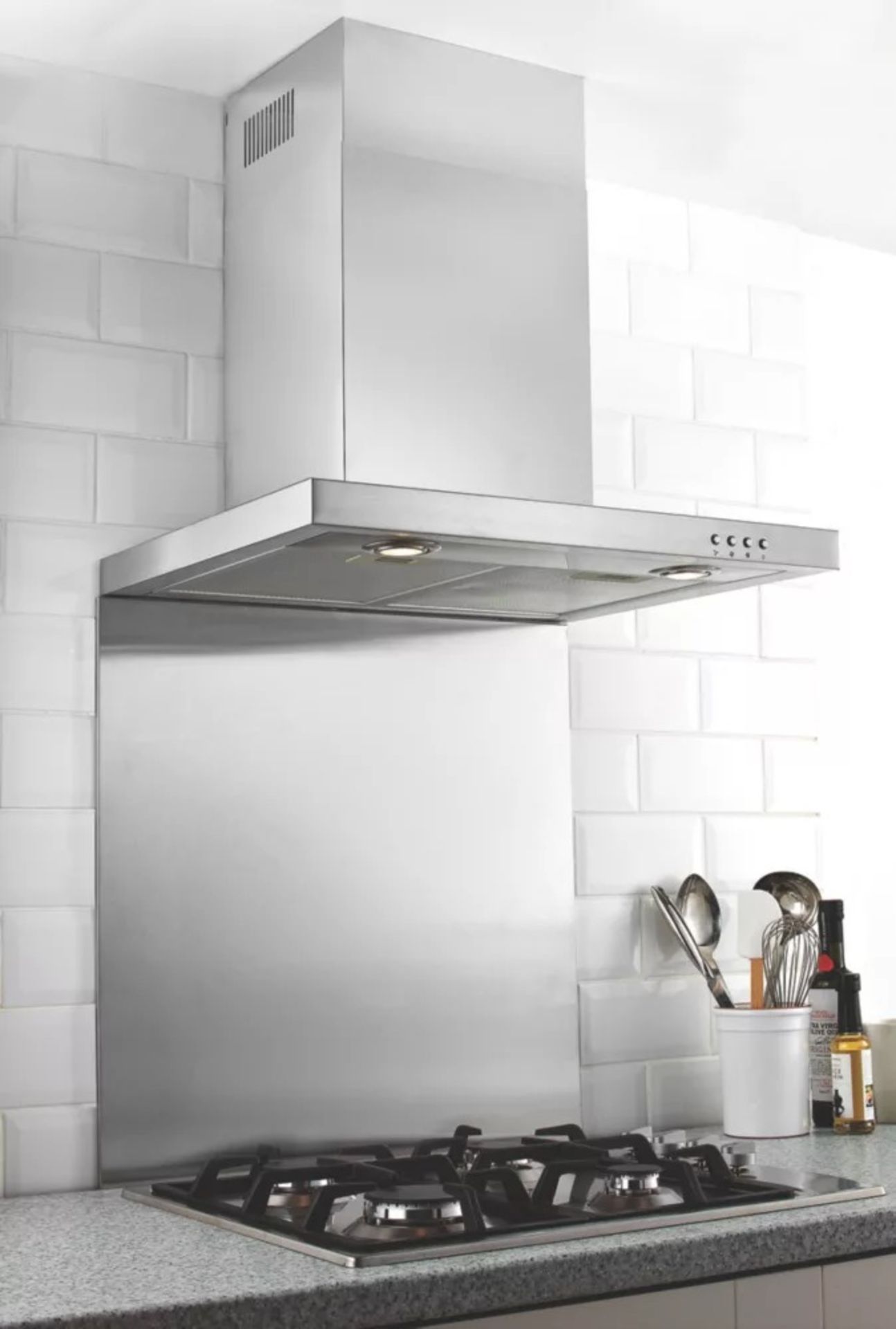 Hafele Stainless Steel Catering Grade Splashback 600mm x 750mm x 8mm - ER46