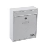 Bundle of 2x Smith & Locke Post Box Compact White Powder-Coated Steel Weather-Resistant 2 Key -