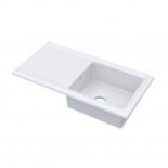 Nuie Inset Kitchen Sink 1.0 Bowl 1010mm L x 525mm W - White - ER47
