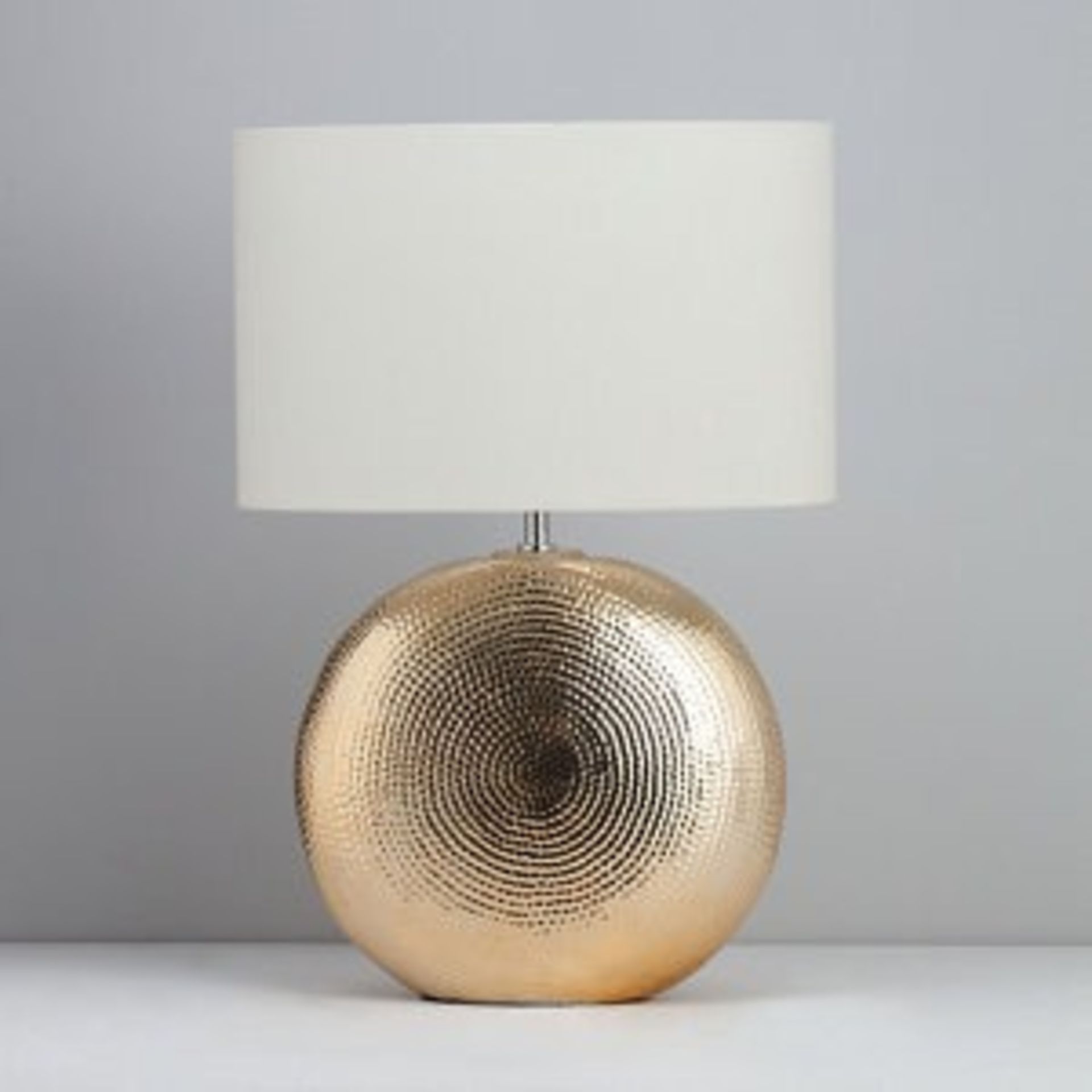 Inlight Locaste Textured Polished Gold Effect Round Table Light - ER49