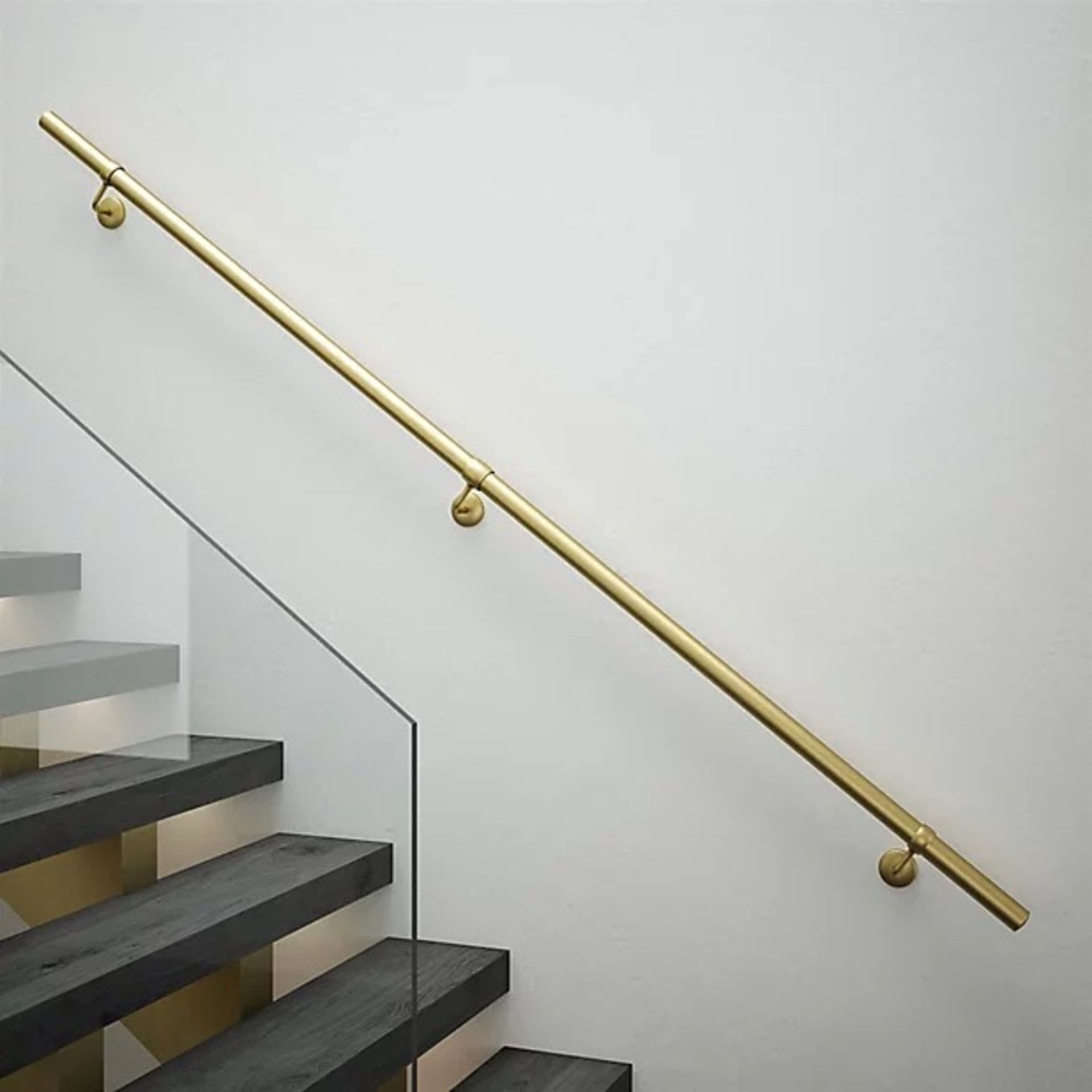 Rothley Satin Brass Stair Hand Rail Kit 2.4M - ER47