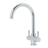 Cooke & Lewis Amsel Chrome Effect Kitchen Twin Lever Tap - ER49