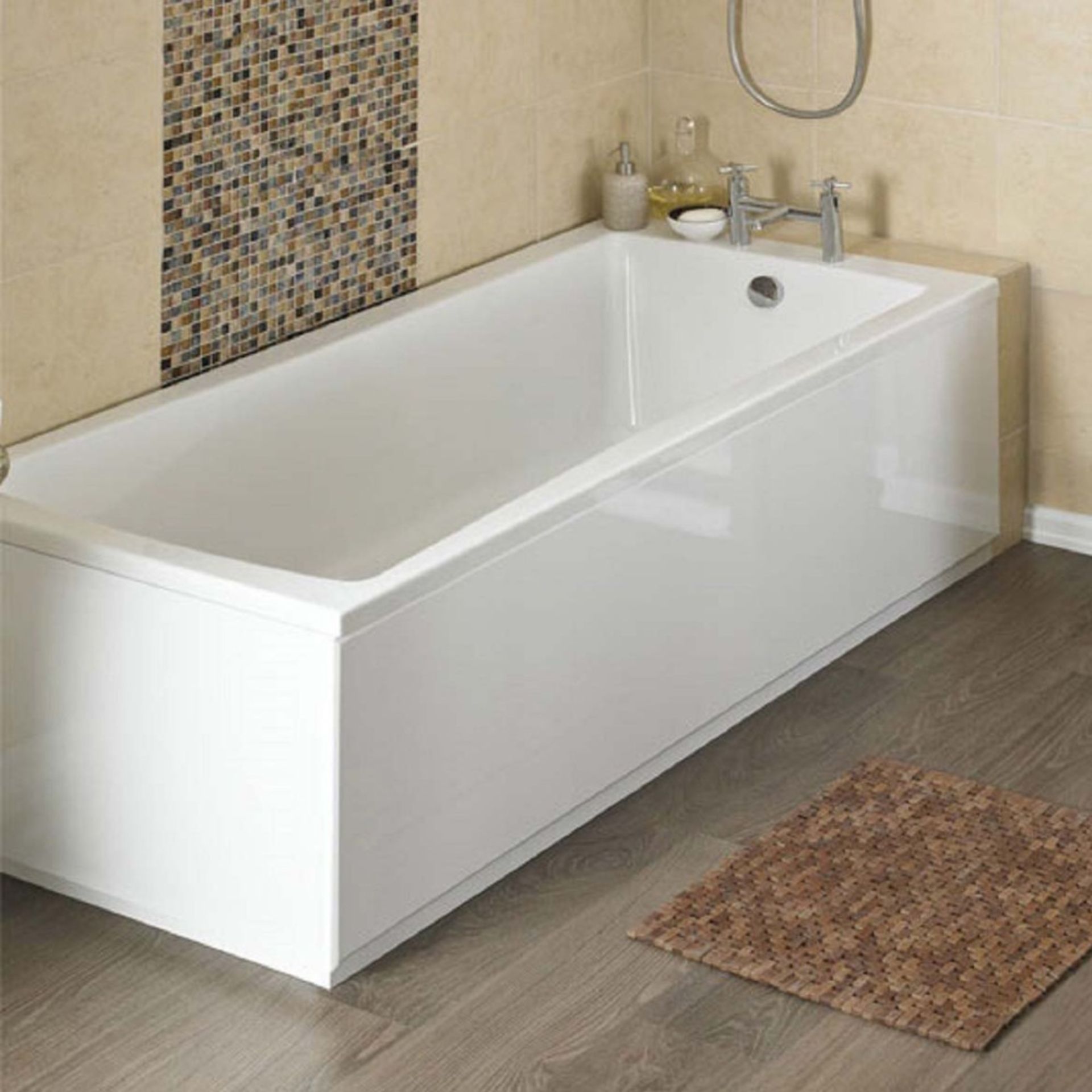 High Gloss White 1800mm MDF Bath Front Panel - ER47