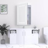Mirrored Door Wall Unit White - ER48 *Design may vary