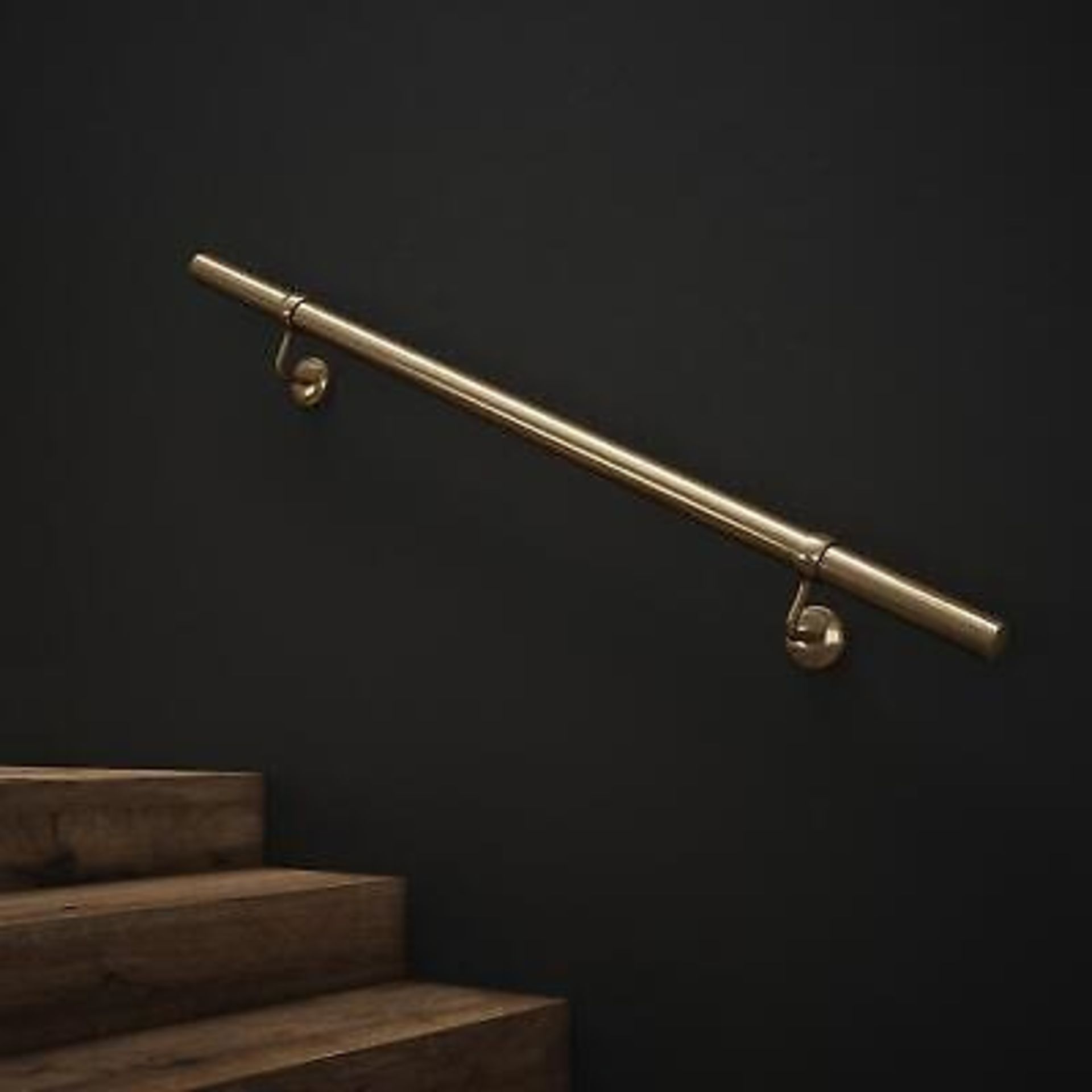 2x Internal Handrail Poles Antique Brass 1.2m - ER48