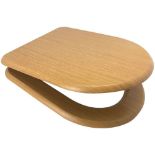 Oak MDF D SHAPED SOFT CLOSE Top Fix Toilet Seat - ER47