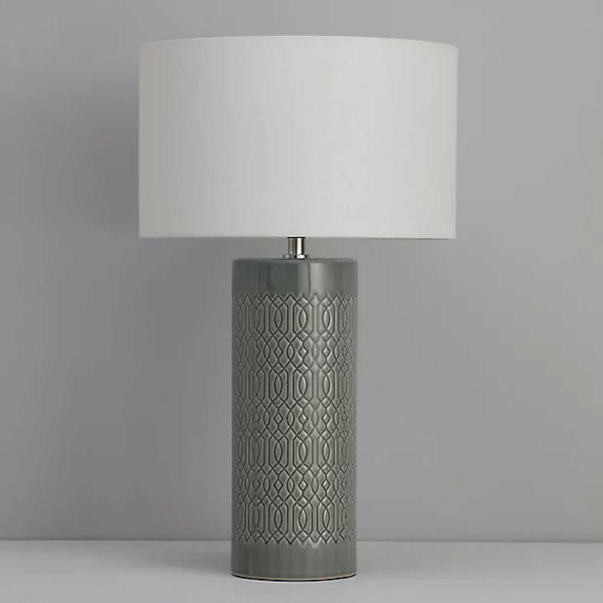 Inlight Dactyl Embossed Grey Cylinder Table light - ER47