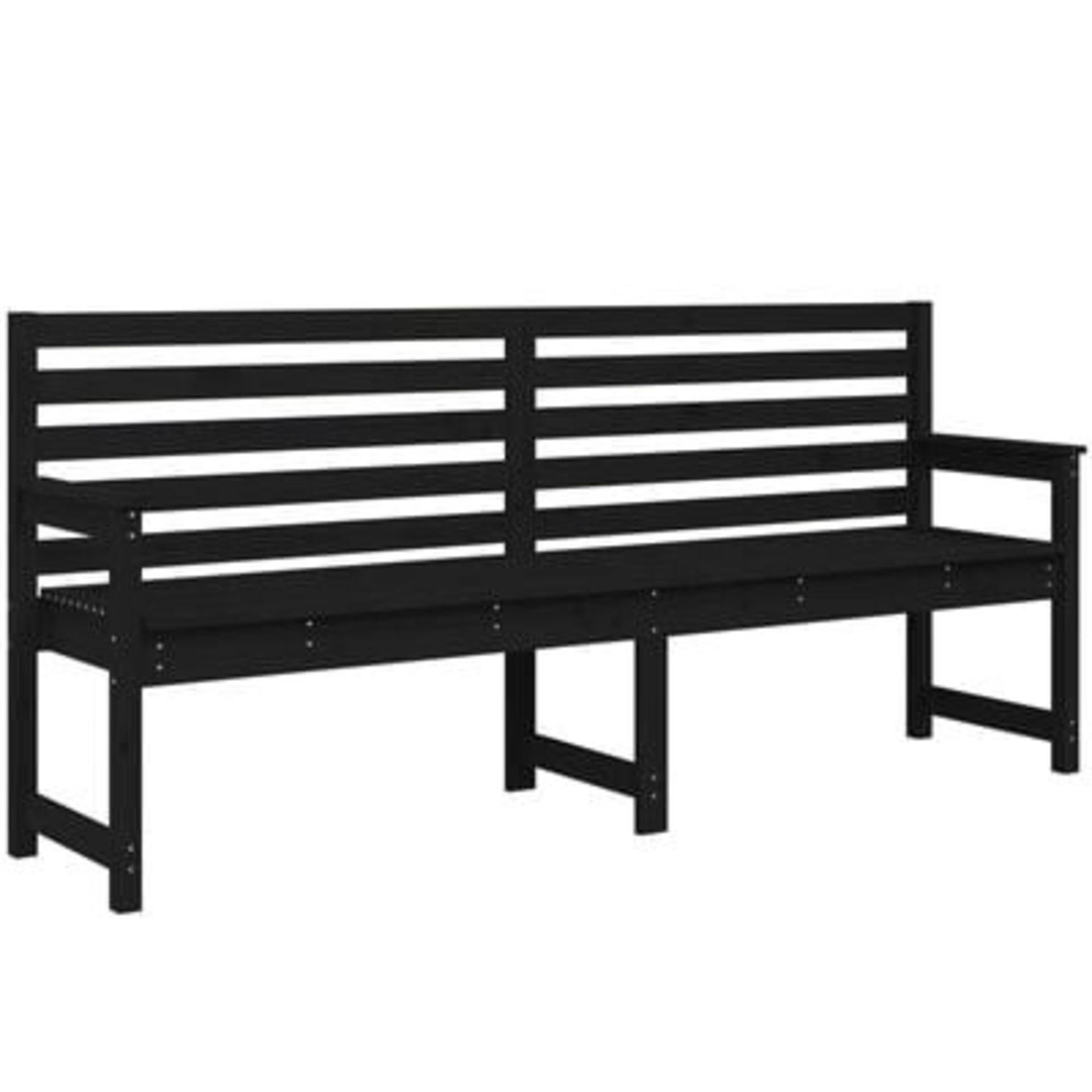 vidaXL Garden Bench Black 203.5x48x91.5 cm Solid Wood Pine - ER48