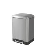 GoodHome Elland Silver Metal Bathroom Bin - 5L - ER47