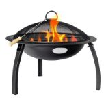 Harbour Housewares - Steel Garden Fire Pit BBQ - 54cm - Black - ER48