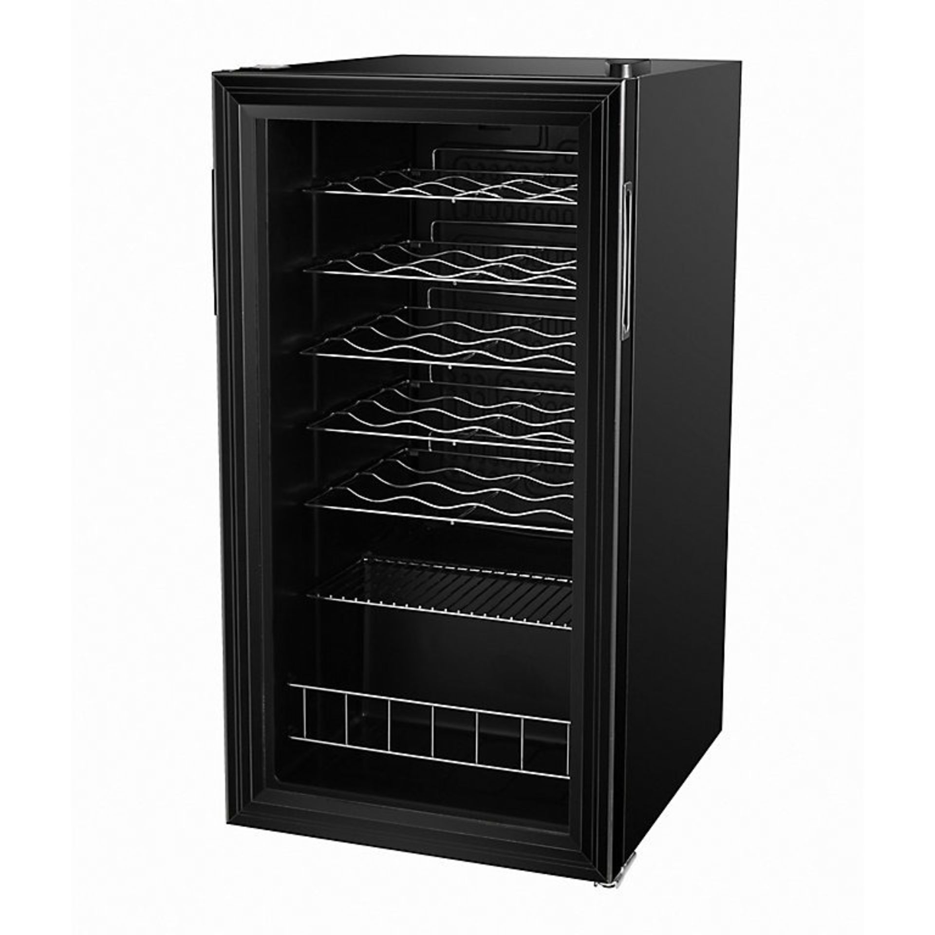 GoodHome GHFSWC25BUK Freestanding Drinks cooler - Matt black glass effect - ER47