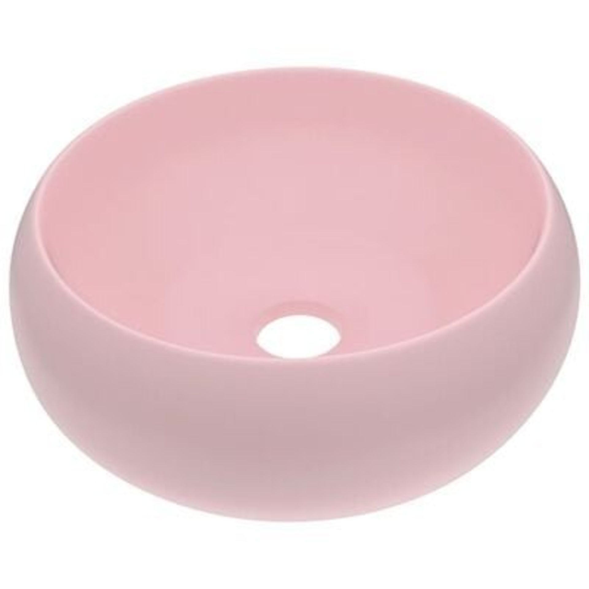 vidaXL Luxury Wash Basin Round Matt Pink 40x15 cm Ceramic - ER47