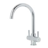 Cooke & Lewis Amsel Chrome effect Kitchen Twin lever Tap - ER47