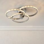 Aura Glass & steel Chrome effect 3 Lamp LED Ceiling light - ER46