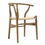 Hansel Wooden Natural Weave Wishbone Dining Chair, Light Walnut Colour Frame. - R19.6. RRP £189.