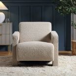 Brompton Sculptural Armchair, Taupe Boucle. - R19.5. RRP £399.99. The chair is upholstered with