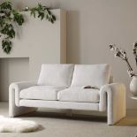 Hampstead White Boucle Curved 2-Seater Sofa. -R9. RRP £699.00. Reinvigorating modernist style for