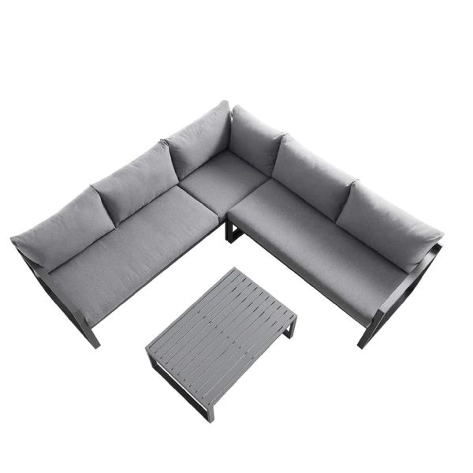 Albany Aluminium Corner Sofa Set with Reclining Back and Coffee Table, Grey. - R14. RRP £959.99. - Image 2 of 2