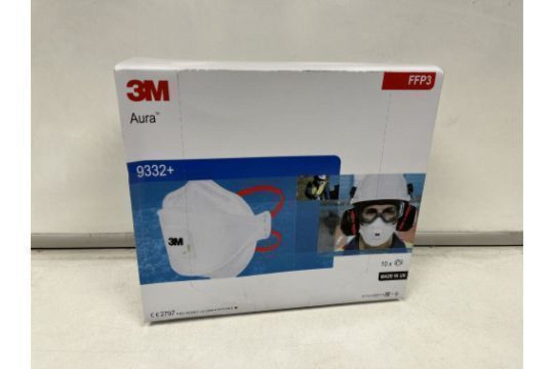 TRADE LOT 60 X BRAND NEW PACKS OF 10 3M AURA 9332 DISPOSABLE MASK, VALVED, WHITE FFP3, FILTERS - Image 4 of 4