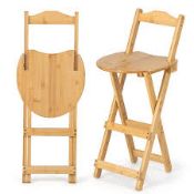 Set of 2 Folding Bar Stool with Backrest and Footrest. - R14.5.
