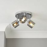 Eden Modern Smoke Chrome effect 3 Light Spotlight. - P6.