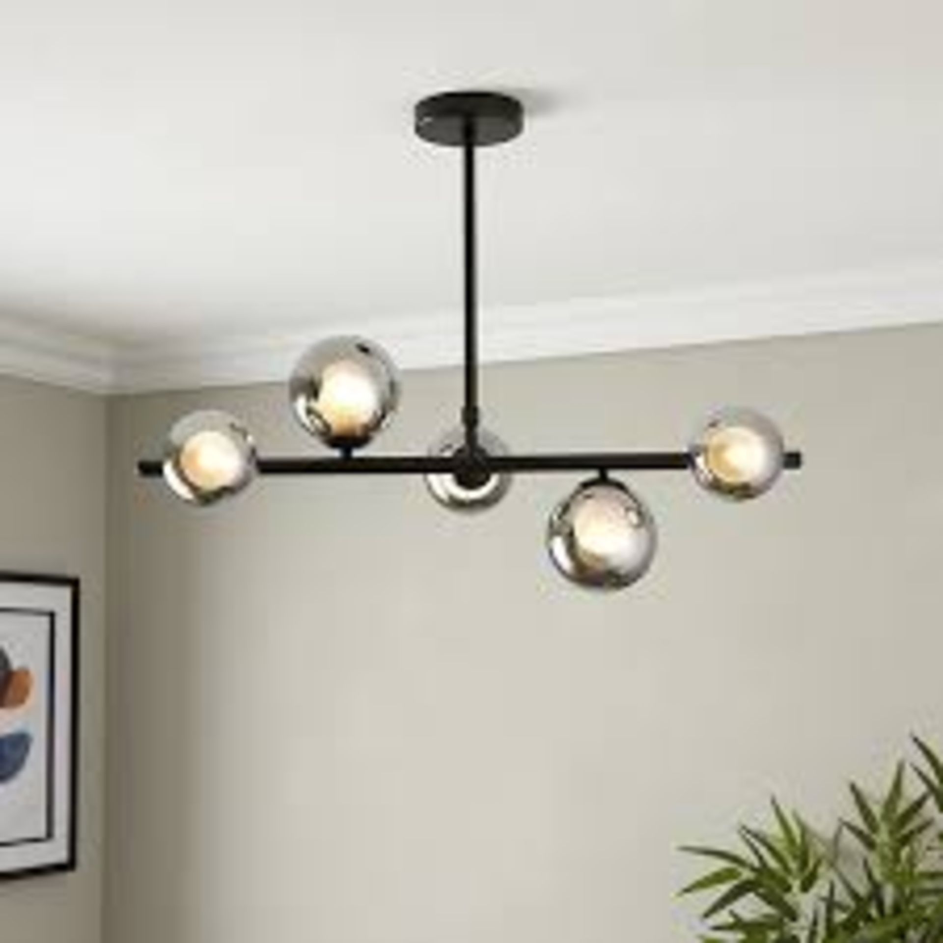 Cole black 5 Lamp LED Pendant ceiling light. - P6.