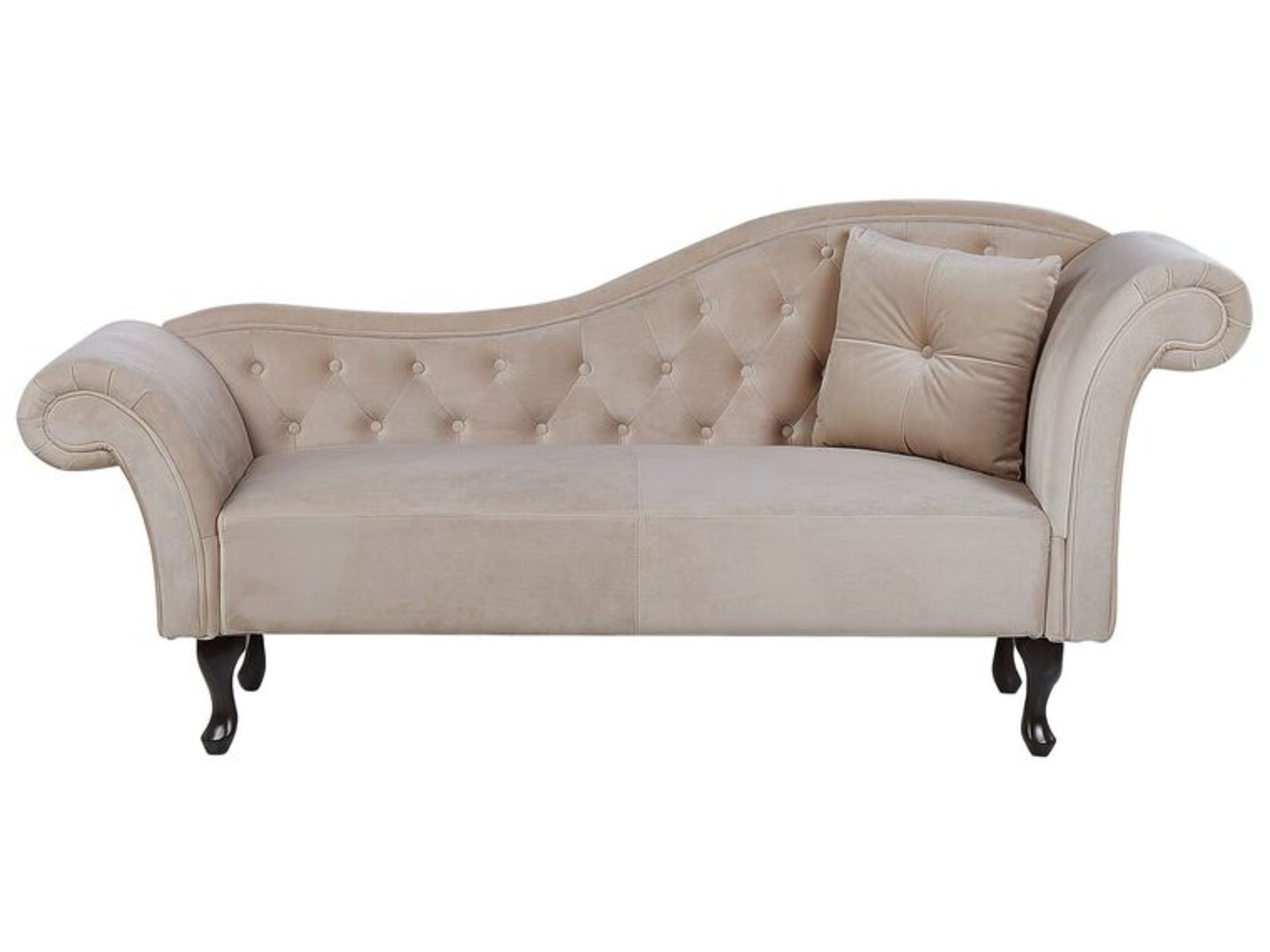 Right Hand Chaise Lounge Velvet Beige LATTES. - R14.1.