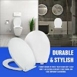 Soft Close White Toilet Seat - Luxury Bathroom Slow Seats. - P6.