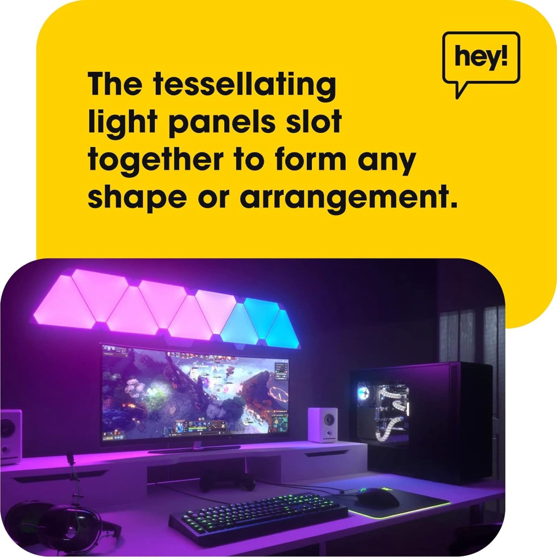 NEW & BOXED HEY! SMART LED RGBW Panel Lighting Kit. RRP £119.99 EACH. Dimmable RGB Lights: For - Image 5 of 5