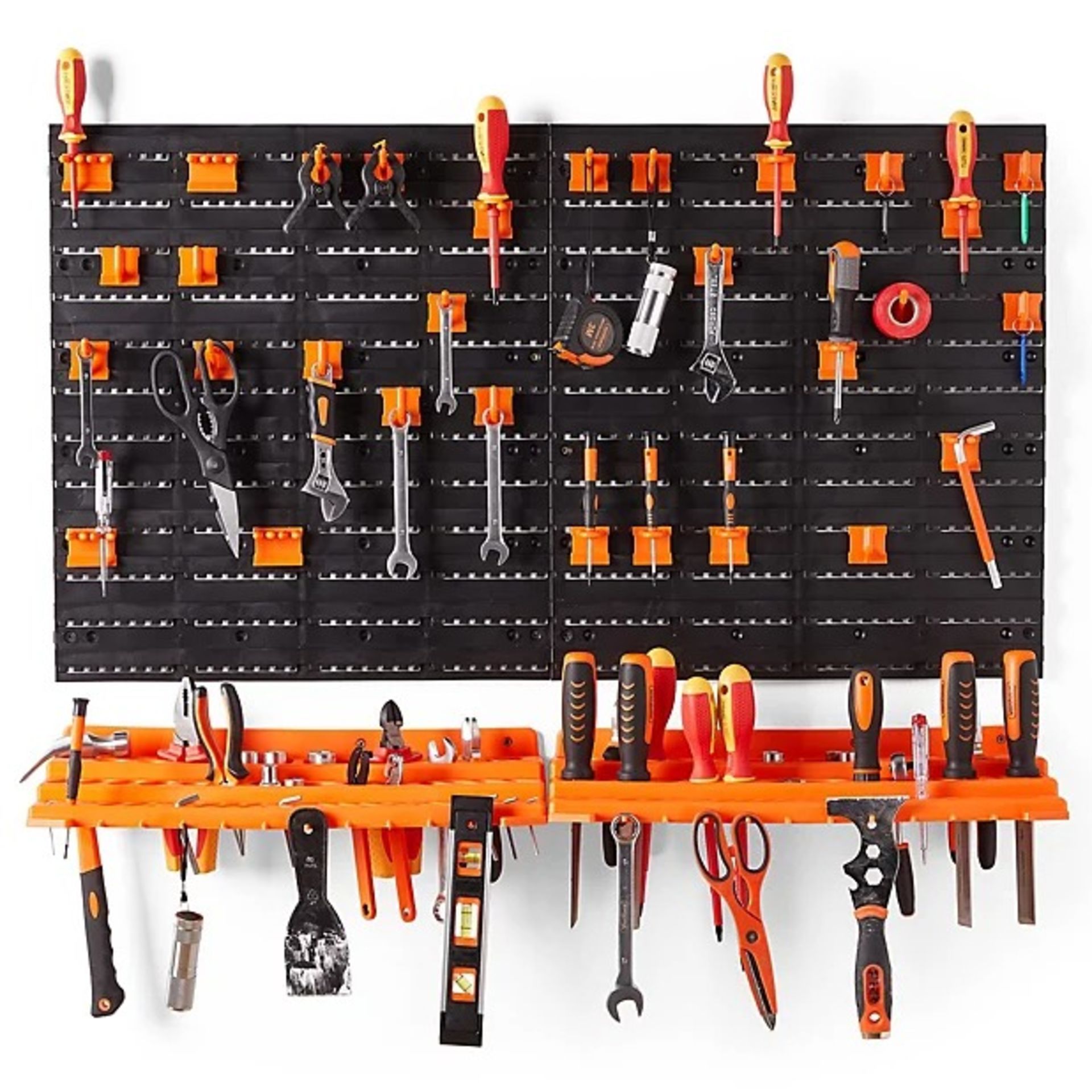 Wall Mounted Storage Tool Organiser with Shelf & Pegboard for Multiple Tools - ER36