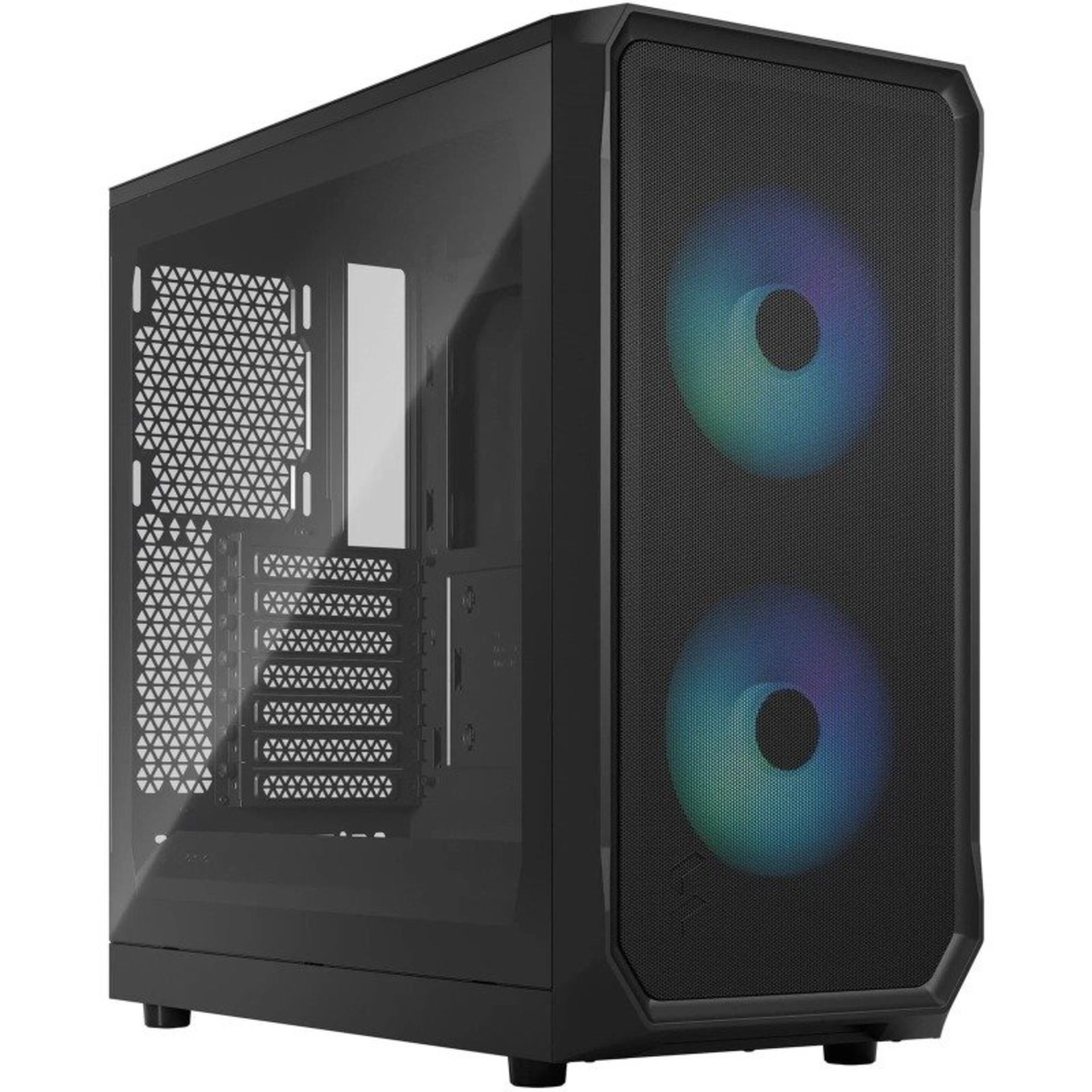 Fractal Design Focus 2 RGB Tempered Glass Clear Tint Gaming Computer Case Black. - P1. RRP £185.00.