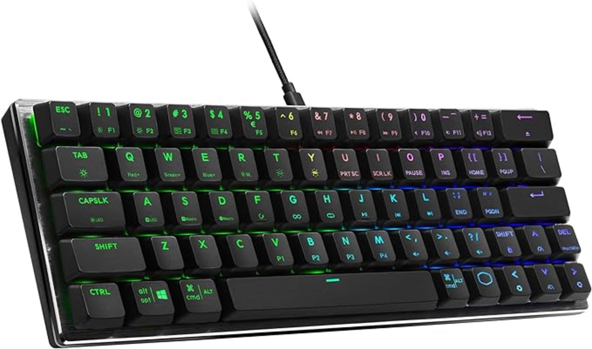 Cooler Master SK620 60% Space Gray Mechanical Low Profile Gaming Keyboard, Linear Red Switches,