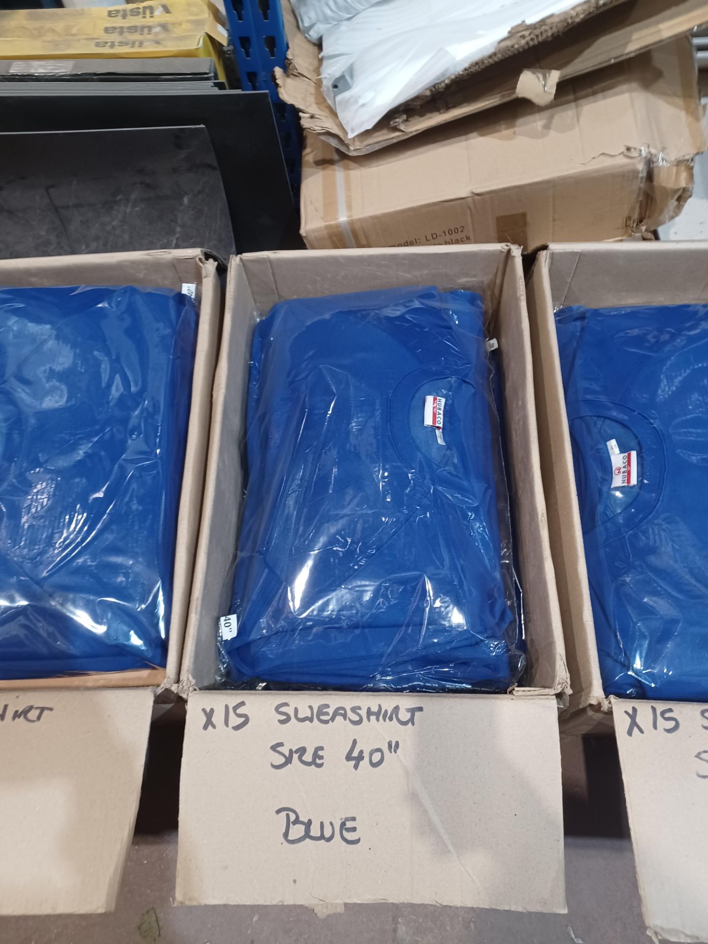 15 x Blue Premium Soft Fleeced Sweatshirts in Size 40". - R14. RRP £14.51 each