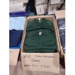 42 x Dark Green Kids Soft Fleeced Cardigans in Sizes 5-6 Year & 7-8 Years. - R14. RRP £15.66 each