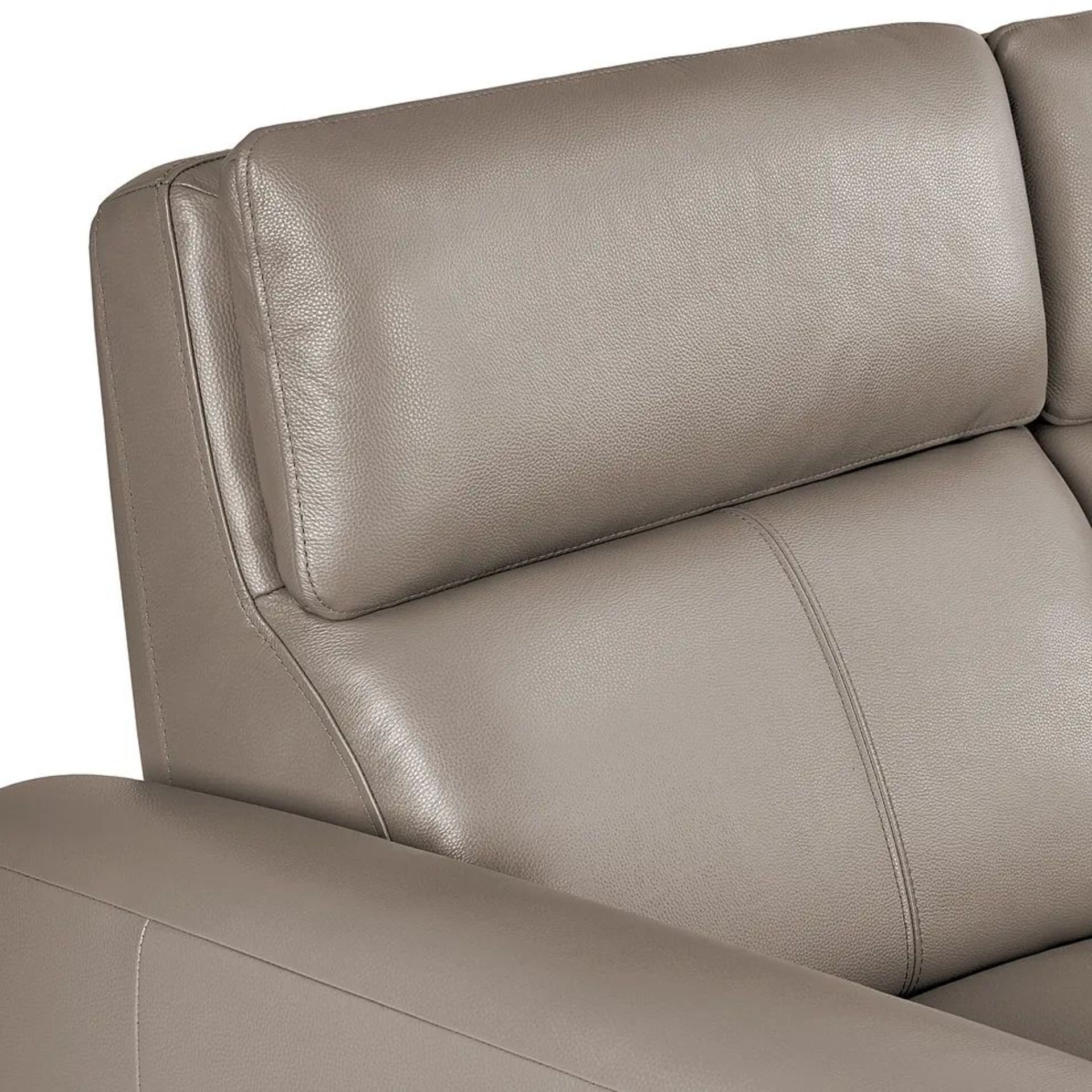 BRAND NEW SAMSON Modular 2 Seat Static Sofa - STONE LEATHER. RRP £1200. Showcasing neat, modern - Image 3 of 4