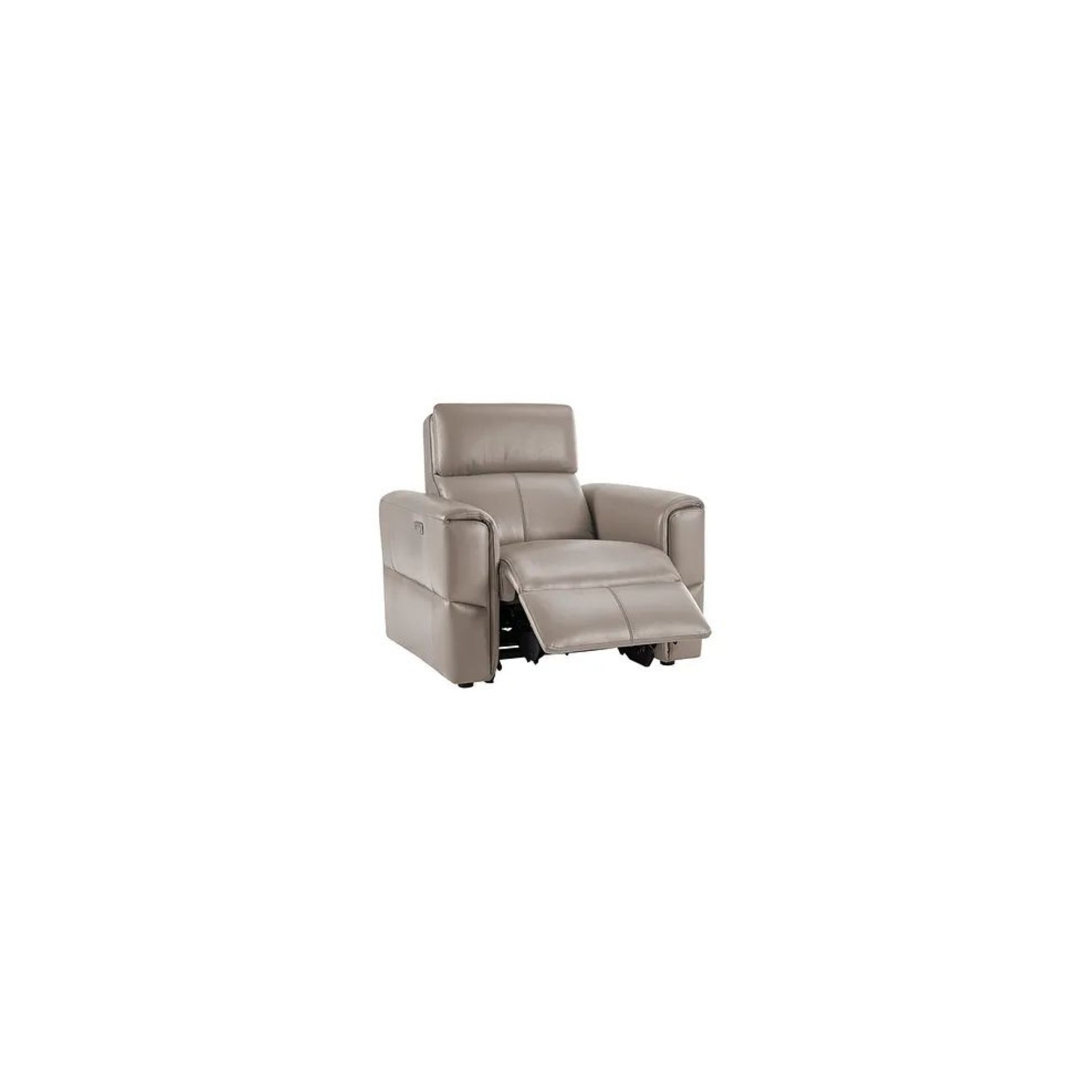 BRAND NEW SAMSON Electric Recliner Armchair - STONE LEATHER. RRP £1249. Showcasing neat, modern - Image 3 of 10