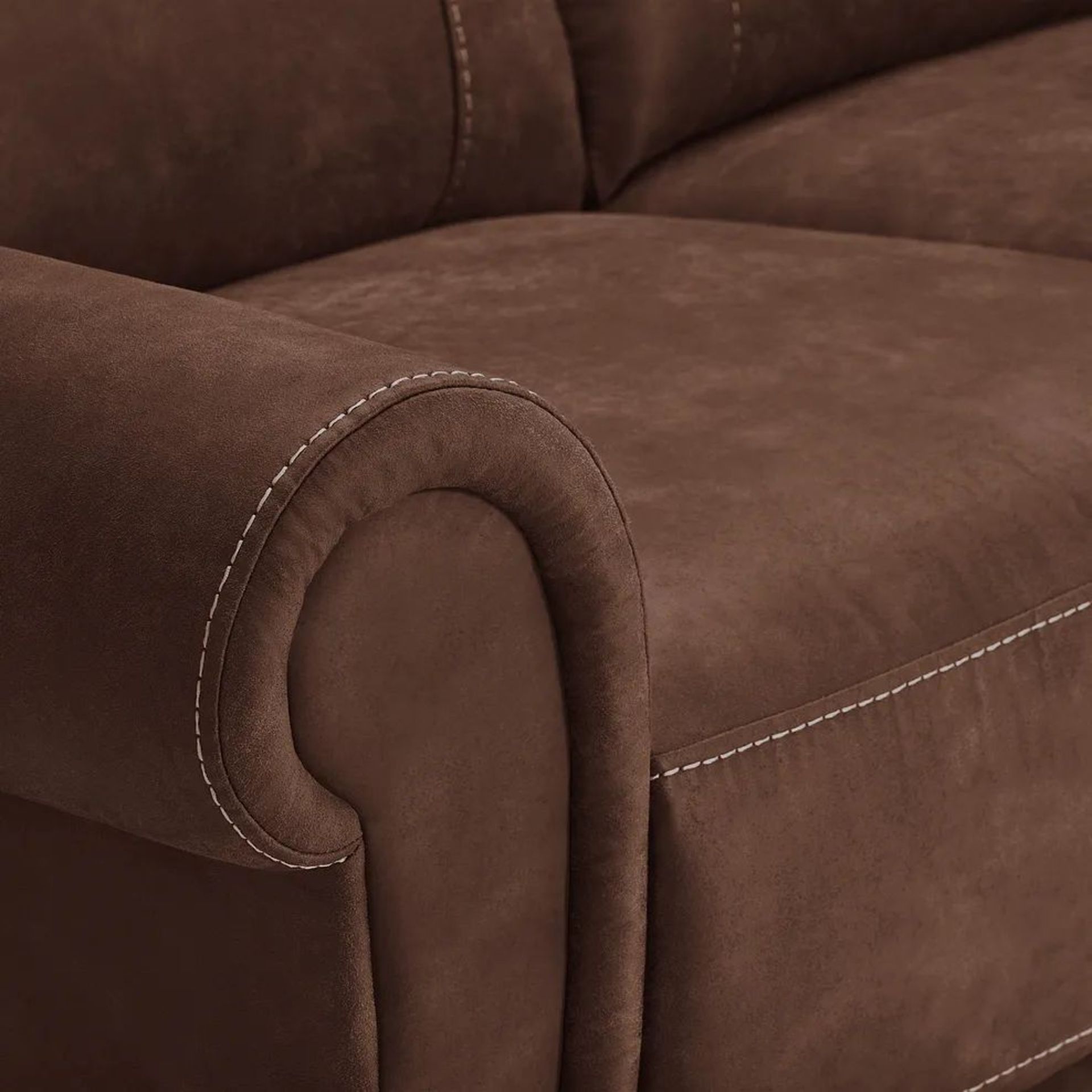 BRAND NEW COLORADO 3 Seater Sofa - DARK BROWN FABRIC. RRP £1099. Shown here in Ranch dark brown, our - Image 4 of 5