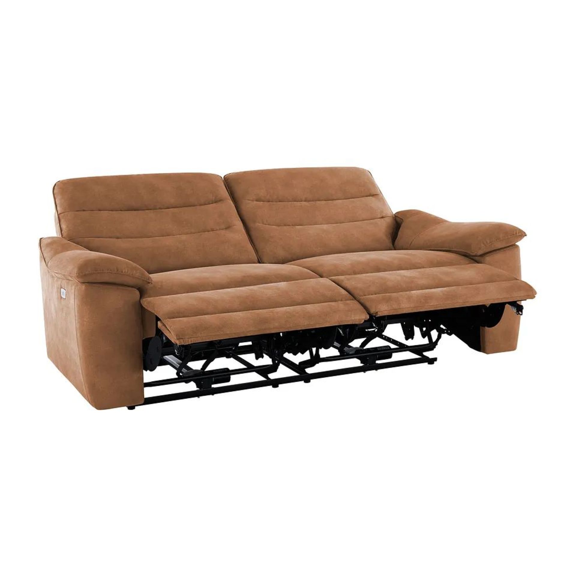 BRAND NEW CARTER 3 Seater Electric Recliner Sofa - BROWN FABRIC. RRP £1299. Shown here in Ranch - Image 5 of 12