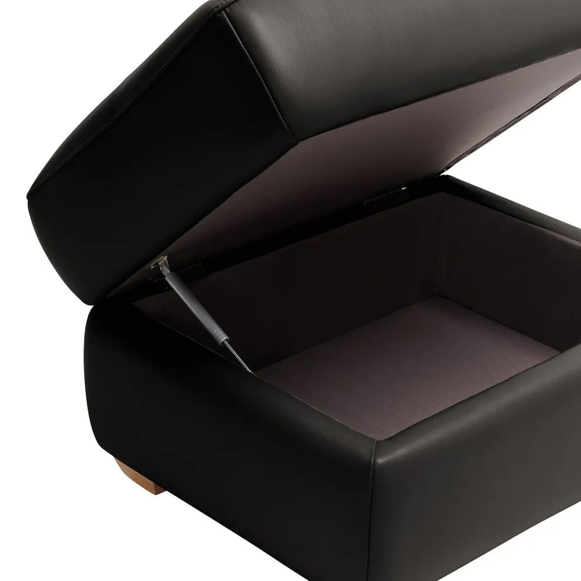 BRAND NEW SAMSON Storage Footstool - BLACK LEATHER. RRP £349. Characterised by a simple cuboid - Bild 6 aus 7