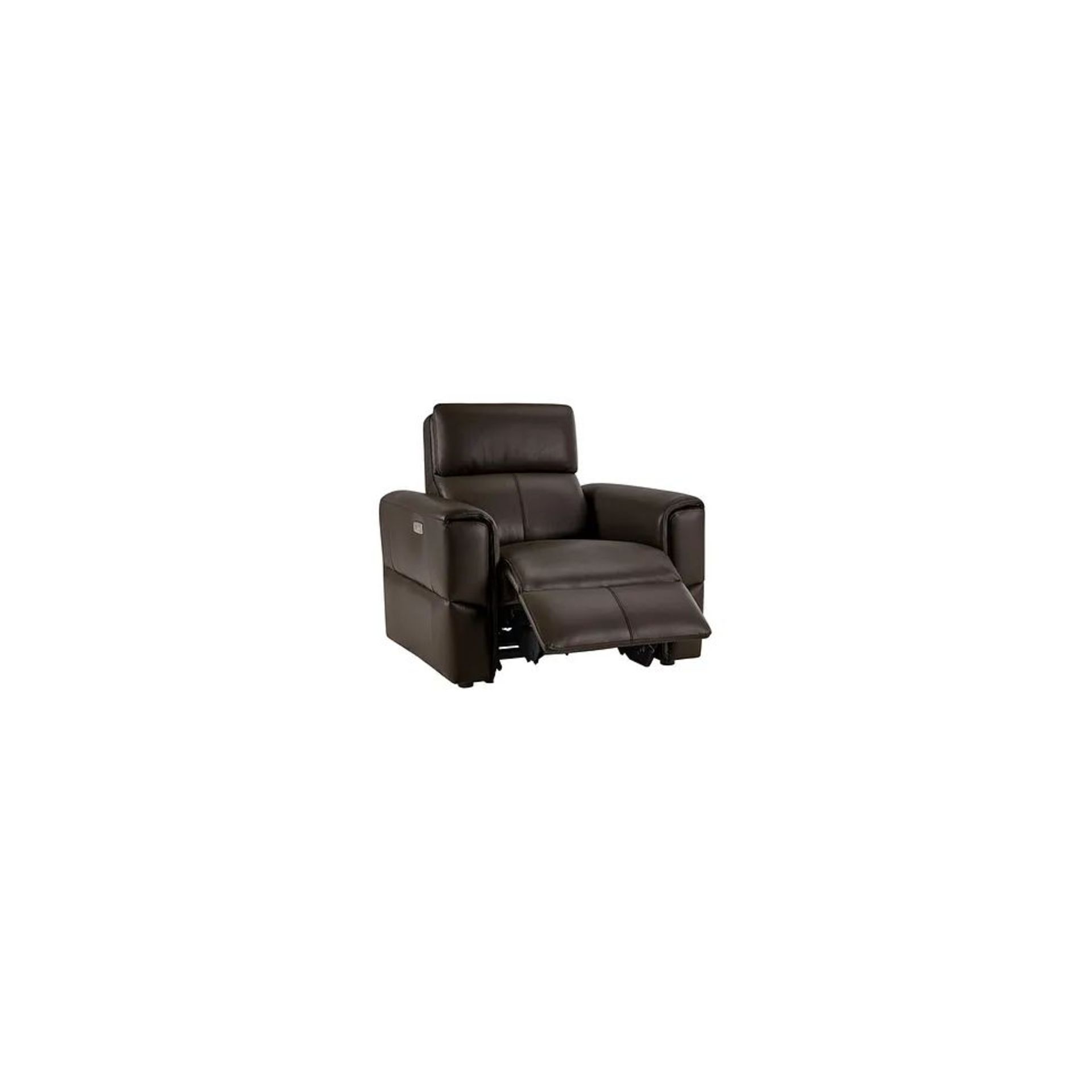 BRAND NEW SAMSON Electric Recliner Armchair - TWO TONE BROWN LEATHER. RRP £1249. Showcasing neat, - Image 3 of 9
