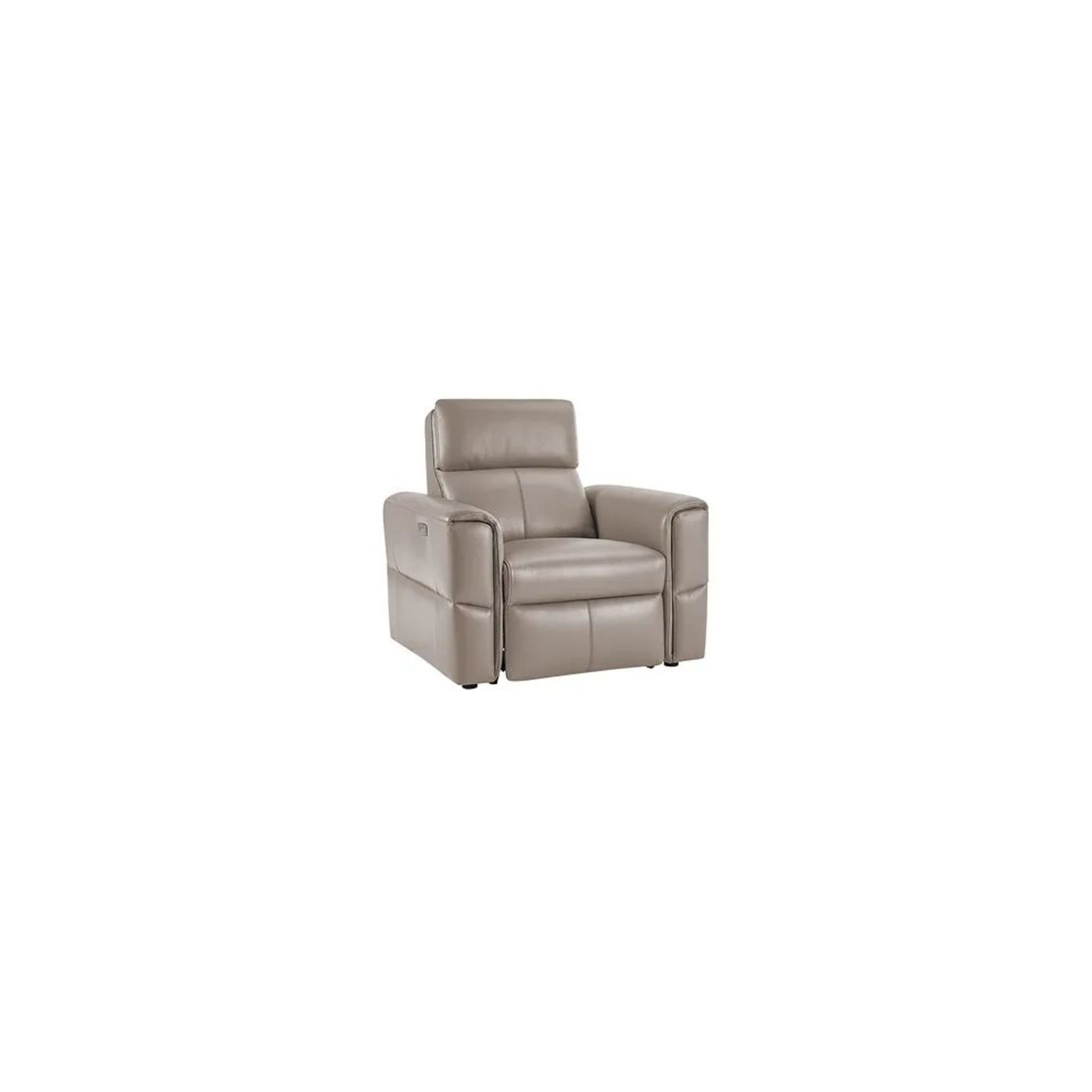 BRAND NEW SAMSON Electric Recliner Armchair - STONE LEATHER. RRP £1249. Showcasing neat, modern