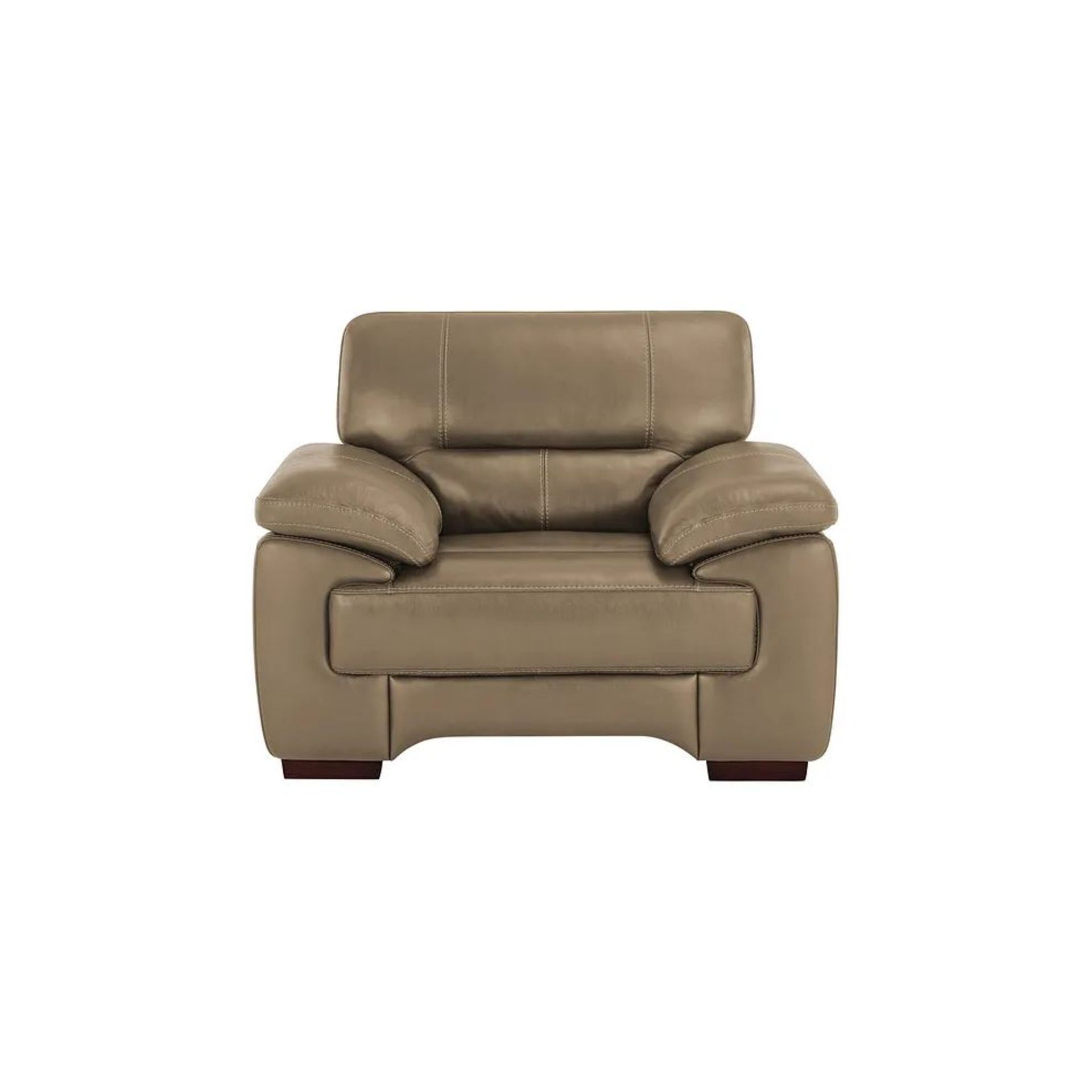 BRAND NEW ARLINGTON Armchair - BEIGE LEATHER. RRP £1099. Create a traditional and homely feel in - Bild 2 aus 9