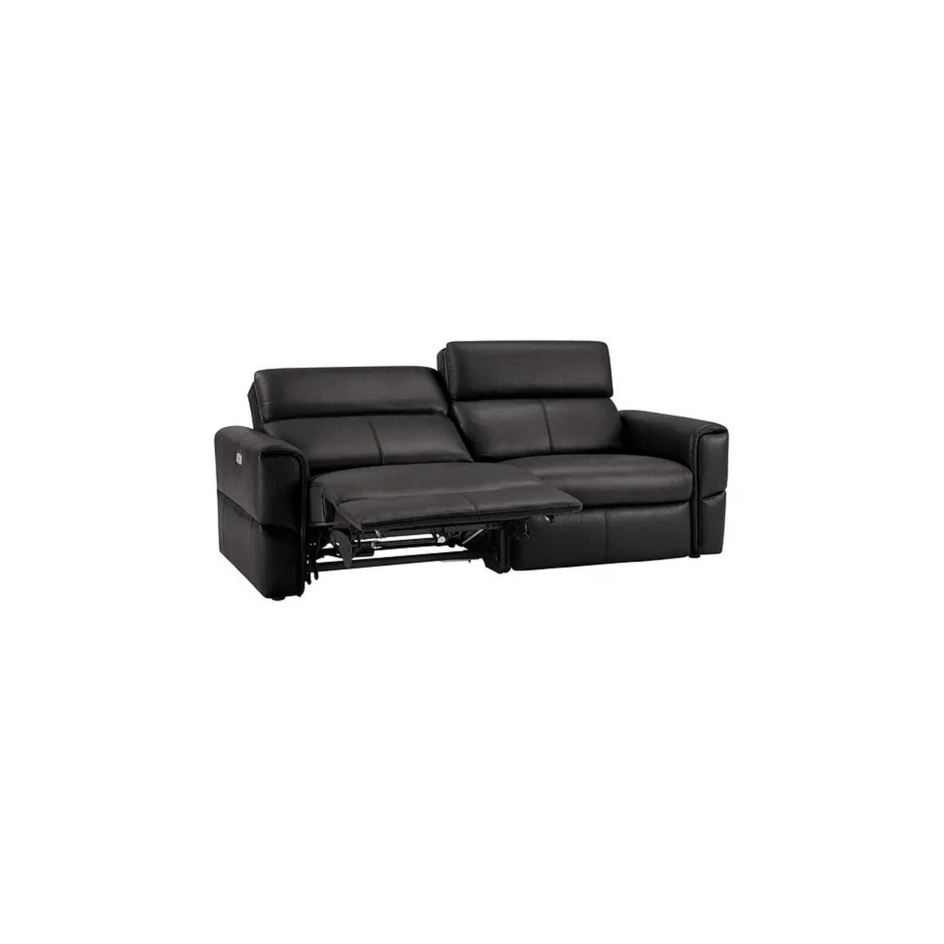 BRAND NEW SAMSON 3 Seater Electric Recliner Sofa - BLACK LEATHER. RRP £1779. Showcasing neat, modern - Image 4 of 8