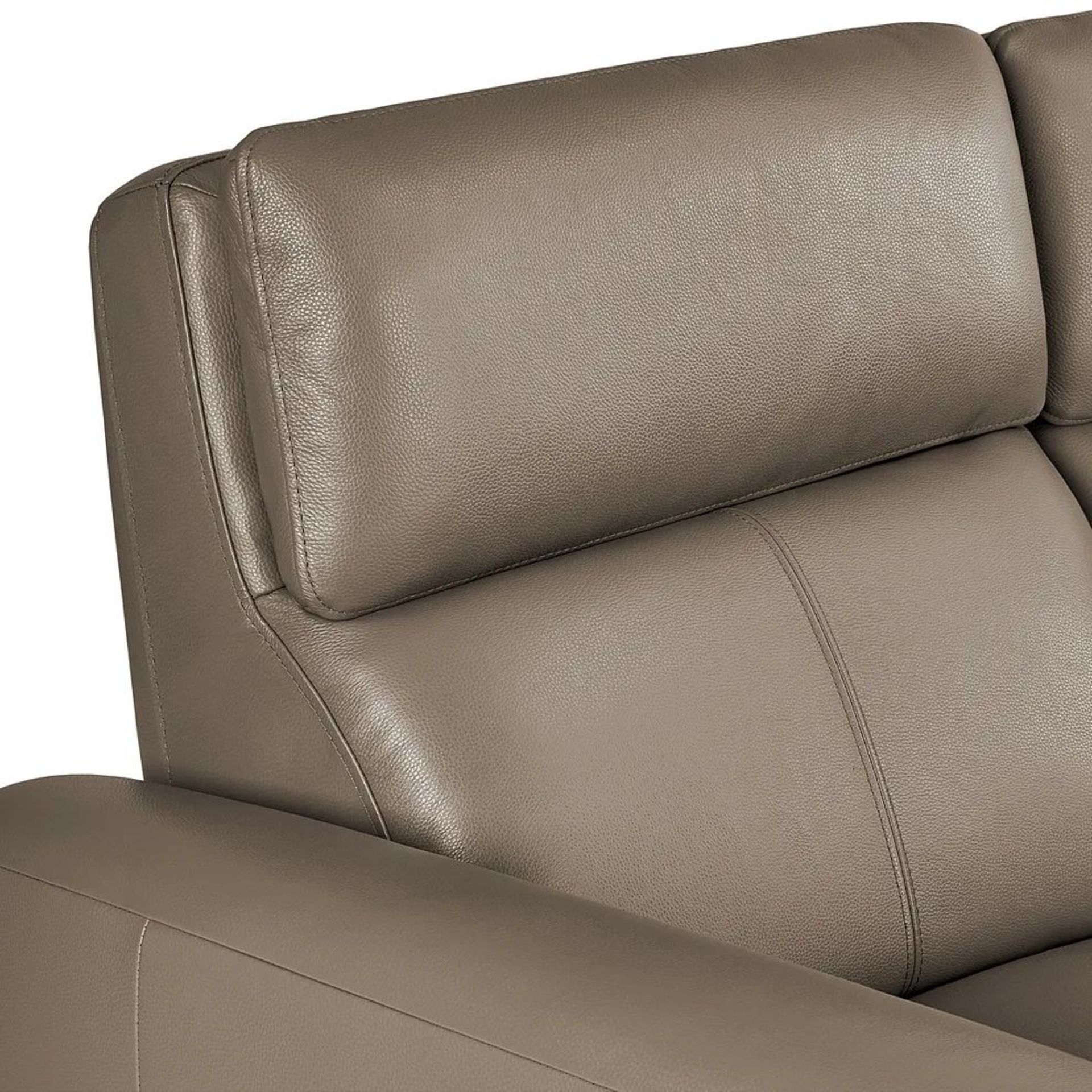 BRAND NEW SAMSON Modular 2 Seat Static Sofa - BEIGE LEATHER. RRP £1200. Showcasing neat, modern - Image 3 of 4