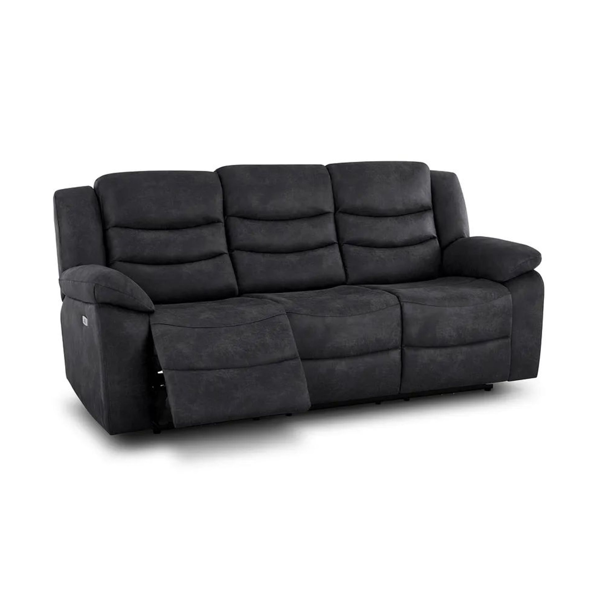 BRAND NEW MARLOW 3 Seater Electric Recliner Sofa - MILLER GREY FABRIC. RRP £1199. Designed to suit - Image 3 of 12