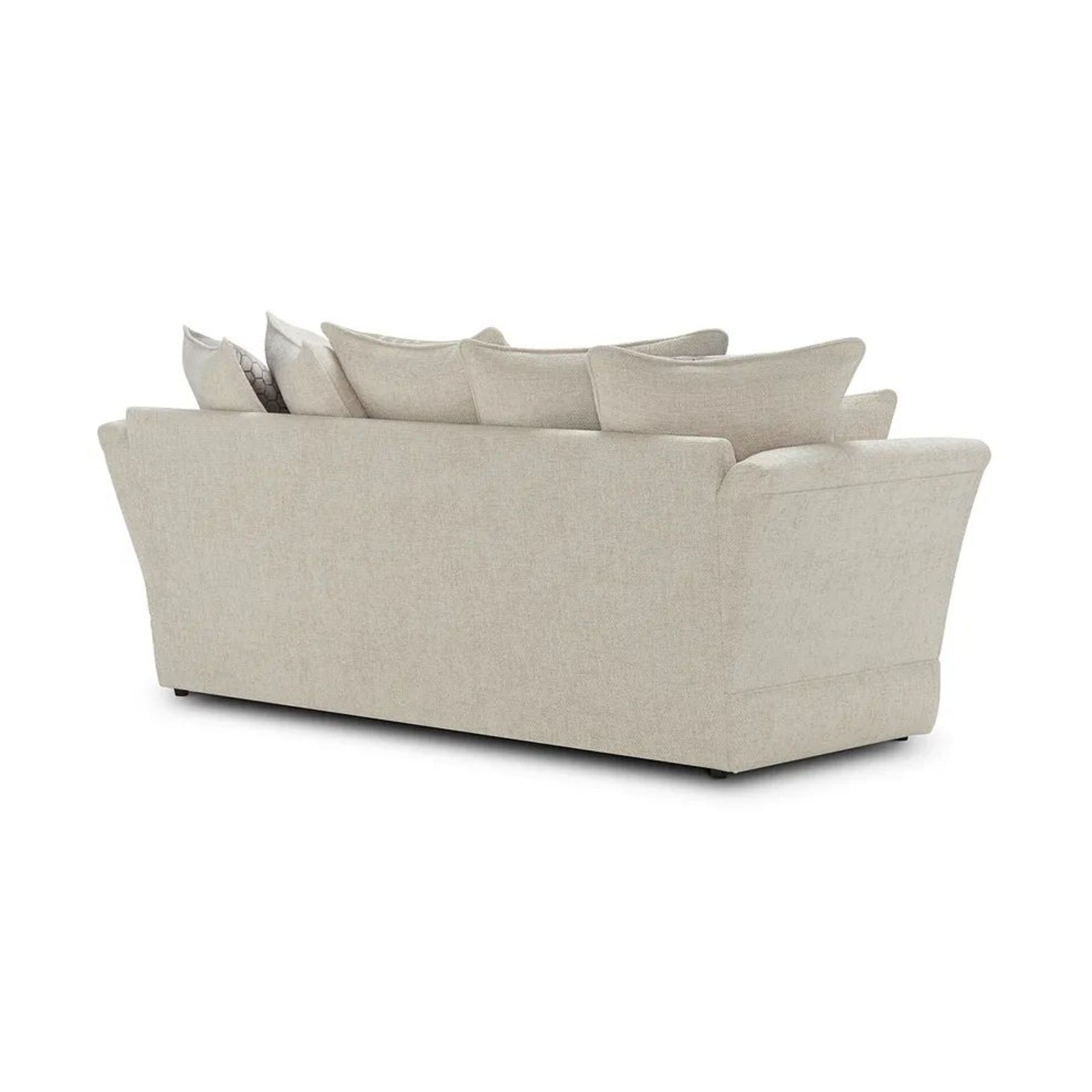 BRAND NEW CARRINGTON 3 Seater Pillow Back Sofa - NATURAL FABRIC. RRP £1099. Make our 3-seater pillow - Image 3 of 8